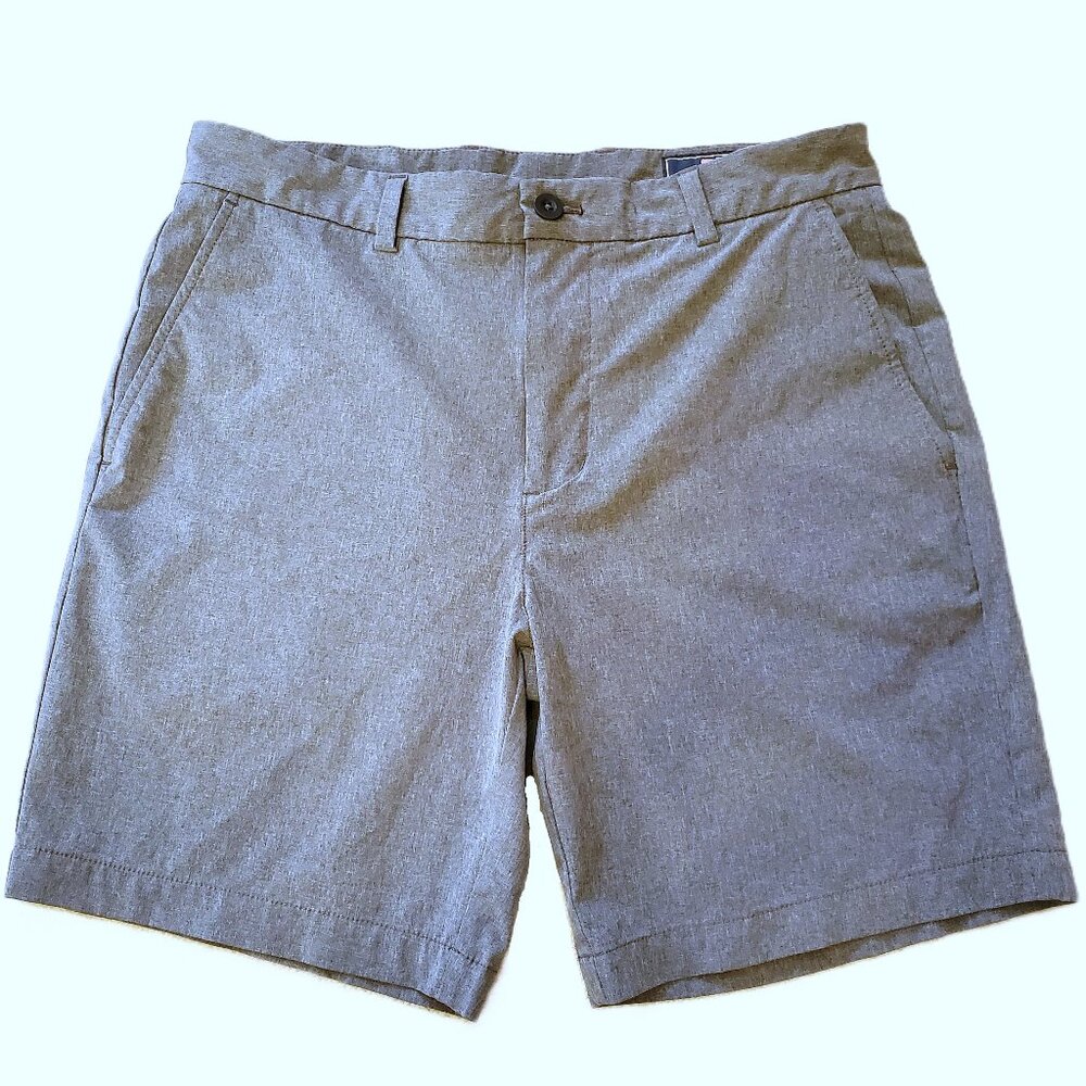 Vineyard Vines Performance Breaker Shorts Gray Men's Sz 32 Golf Stretch Pockets